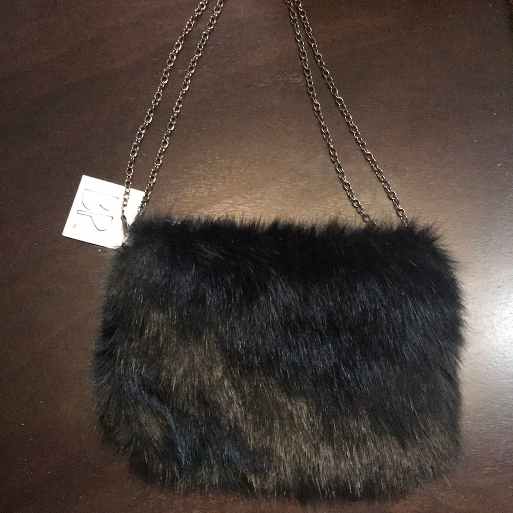 Black fur clutch - Perfect for holiday parties!